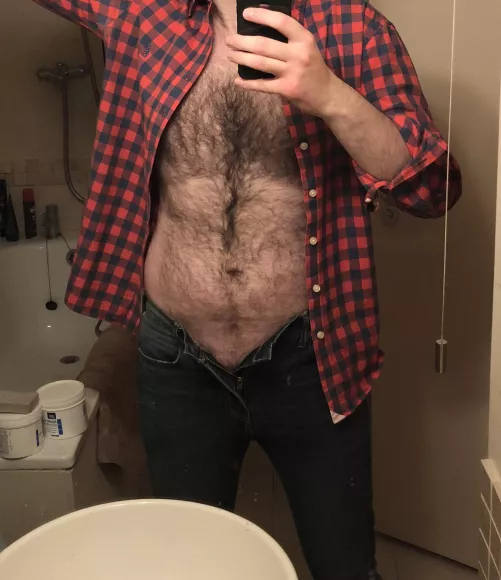 It’s September, so the plaid is out of the wardrobe and I can embrace the lumberjack look again. Do lumberjacks wear underwear? I don’t know, but it seems right not to wear any.