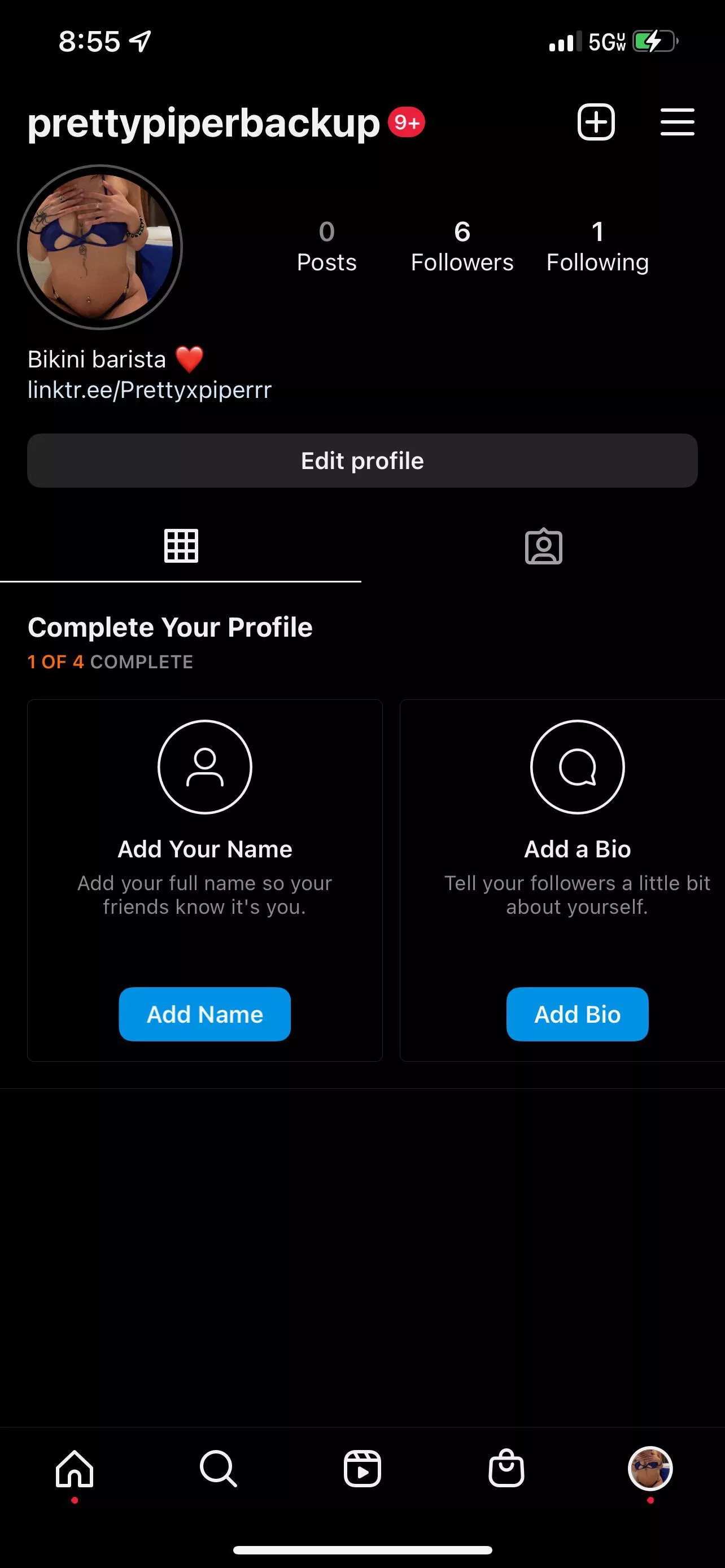 @prettypiperbackup on IG, follow her new account, click her link for all her social medias