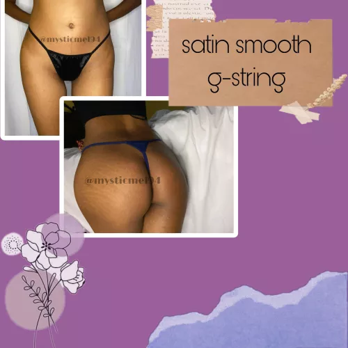 [selling] Size M Satin G-String! 🍑😍 Starts with 48 hours of wear, 3 photos and free untracked shipping! 💦☺️ Add ons such as solo play, extra day and no wipe are available! 💬DM OR WIRE: mysticmel94
