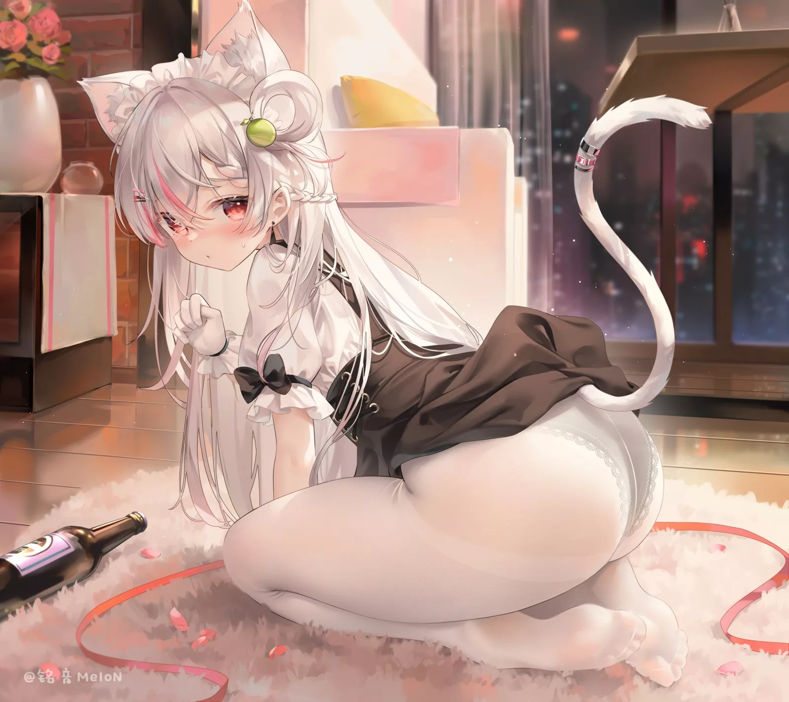 1600px x 1423px - Cute Neko maid with nice thighs & a bubble butt nudes by Henthigh_Senpai
