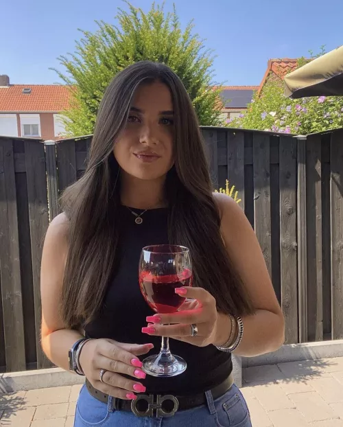 I don't know if it's her pretty face or her freshly styled nails that catch my eye.