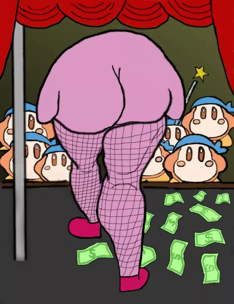 Kirby's long legs from behind Kirby's long legs from behind