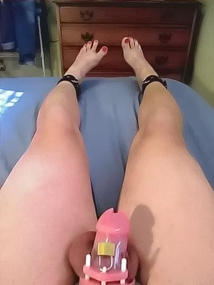 My very first night of feminization, chastity, and cuckold training. Had to remove all my body hair, paint my nails, and sleep cuffed to the bed with my own cum on my face overnight.