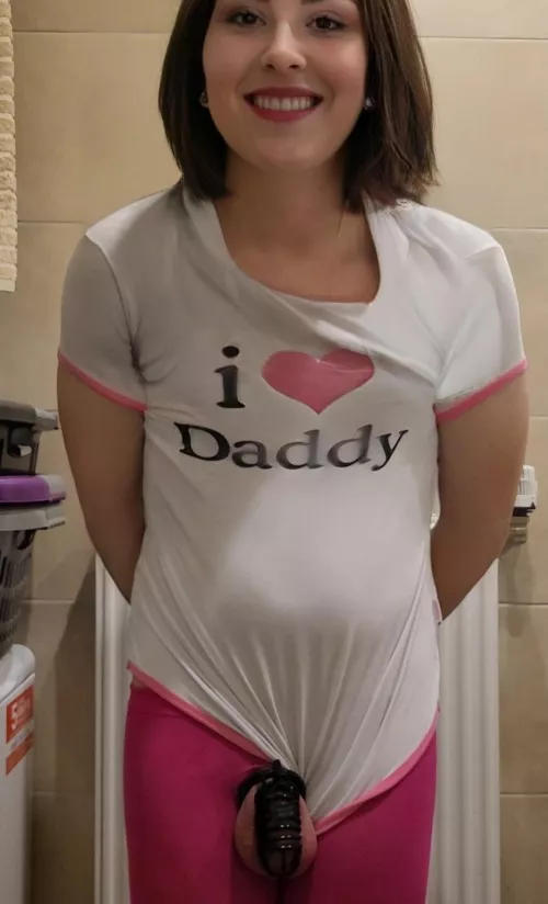 today, my aunt caught me dressed and locked like this! i never feel so ashamed and humiliated but this feeling of beeing pathetic.. it was to much for my clit! i was extrem close to squirt in my cage, without any touch