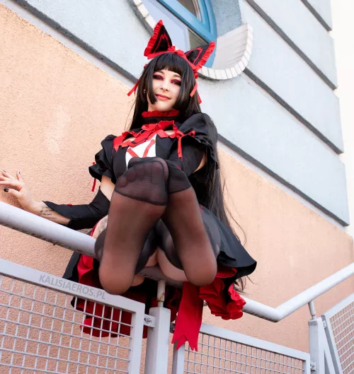 gothic lolita in black stockings