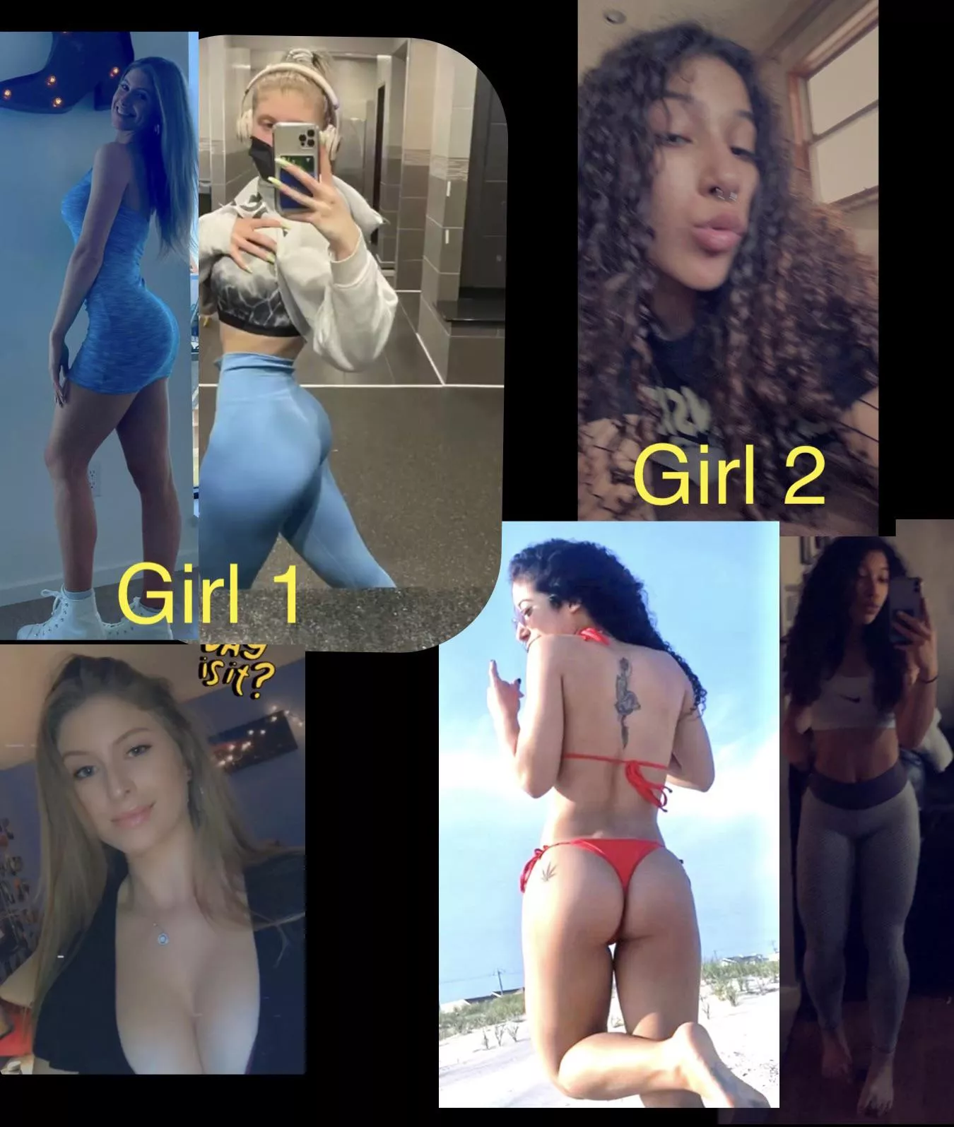 Need cock/jerk/cum/vocal tributes for a either one of these girls ik irl. I’ll feed you more if you jerk/cock trib. I’ll send you their socials and nudes after cum tribute video, I have lots of hot pics/tiktoks so hmu (second screen only). Kik:ajacks