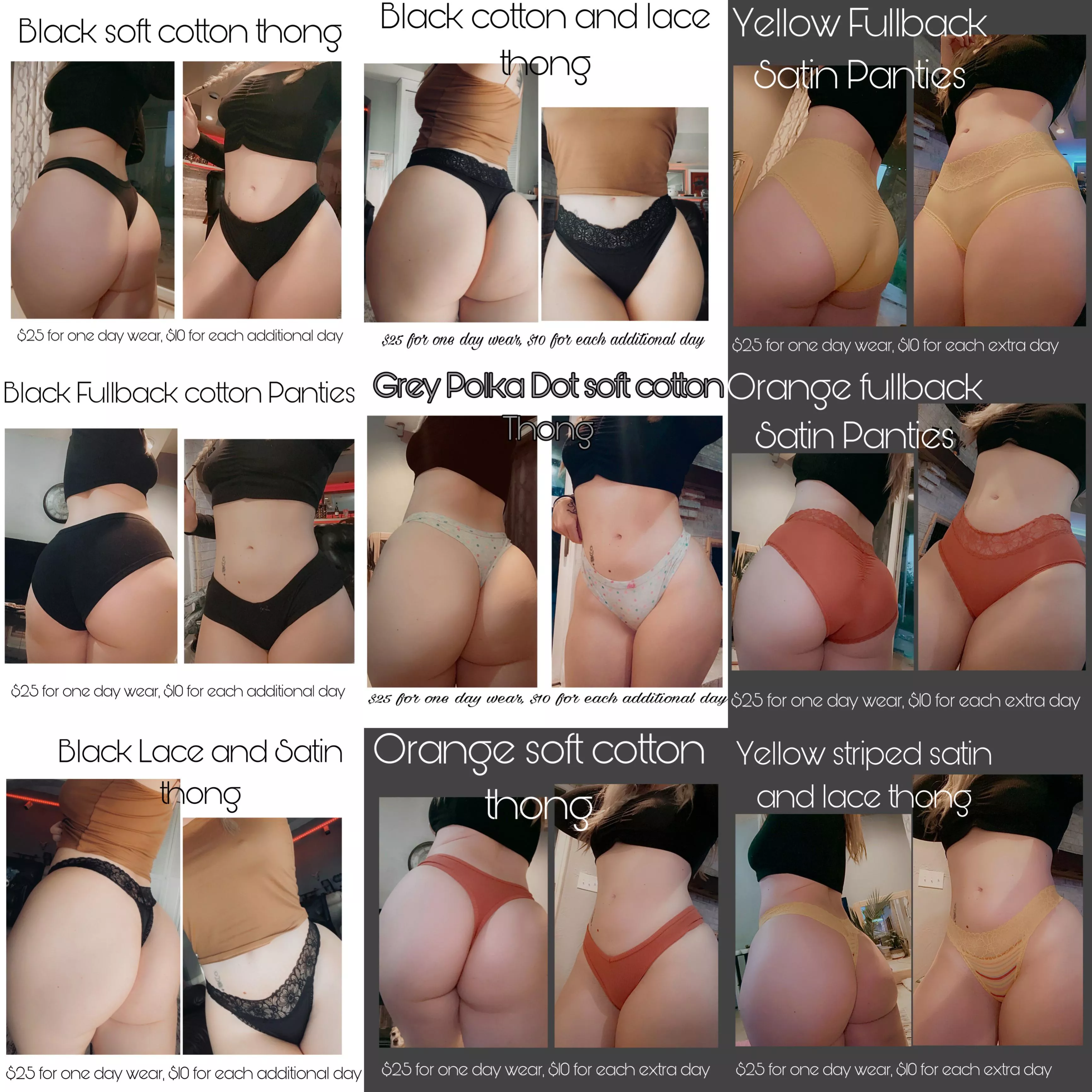 [selling] Panty collection of the week💕 Dm me to buy a pair today! xx