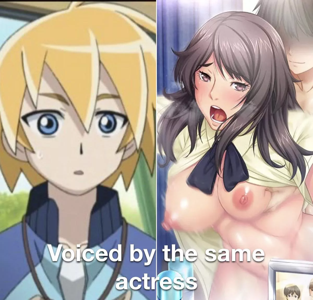 Grew up watching Dinosaur King so this blew my mind when I found out she voiced my favorite NTR girl and it’s weirdly hot imo. There has to be more examples.