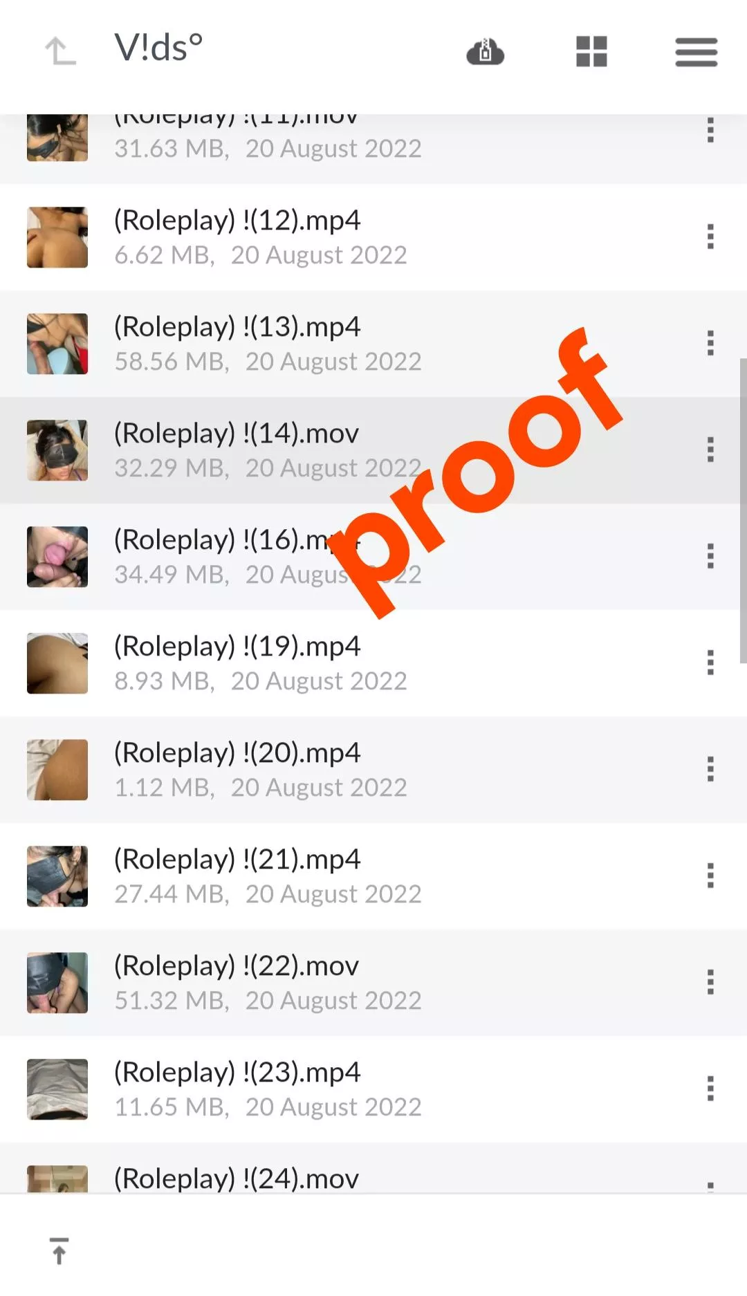 Have all of her 38 videos, dm if anybody want.