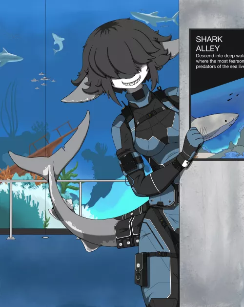 Hi! Here one of my ocs, she’s a shark (art by me)
