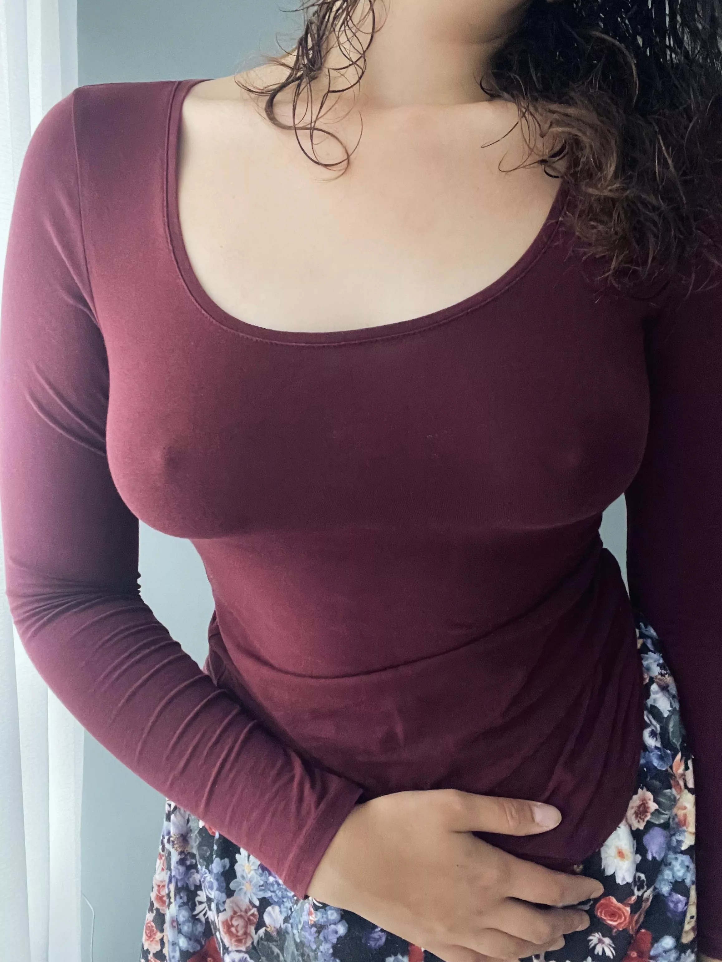 I like cold weather cause my nipples are always hard