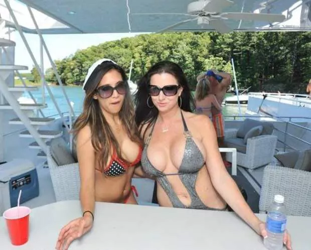 Decent size on her own but still out boobed