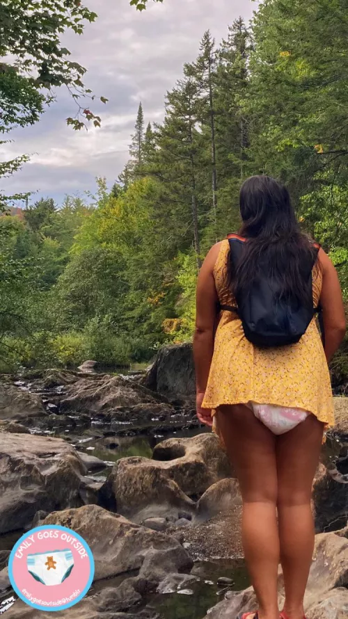 sometimes my dress gets stuck up under my backpack when I’m playing outside ☺️🐰