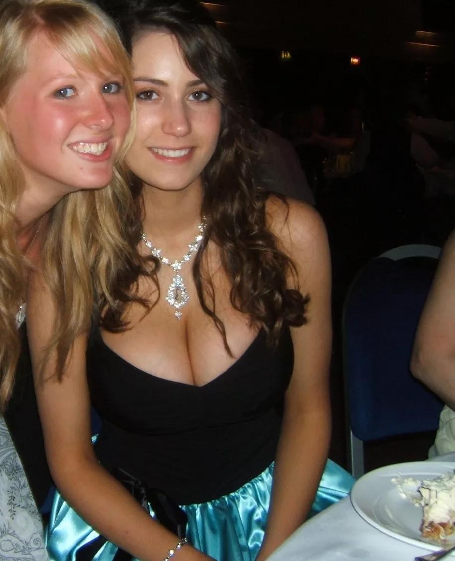 The second girl's boobs are not seen, but the look is eloquent.
