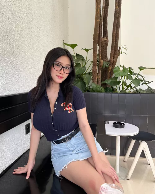 Busty in a tight sweater