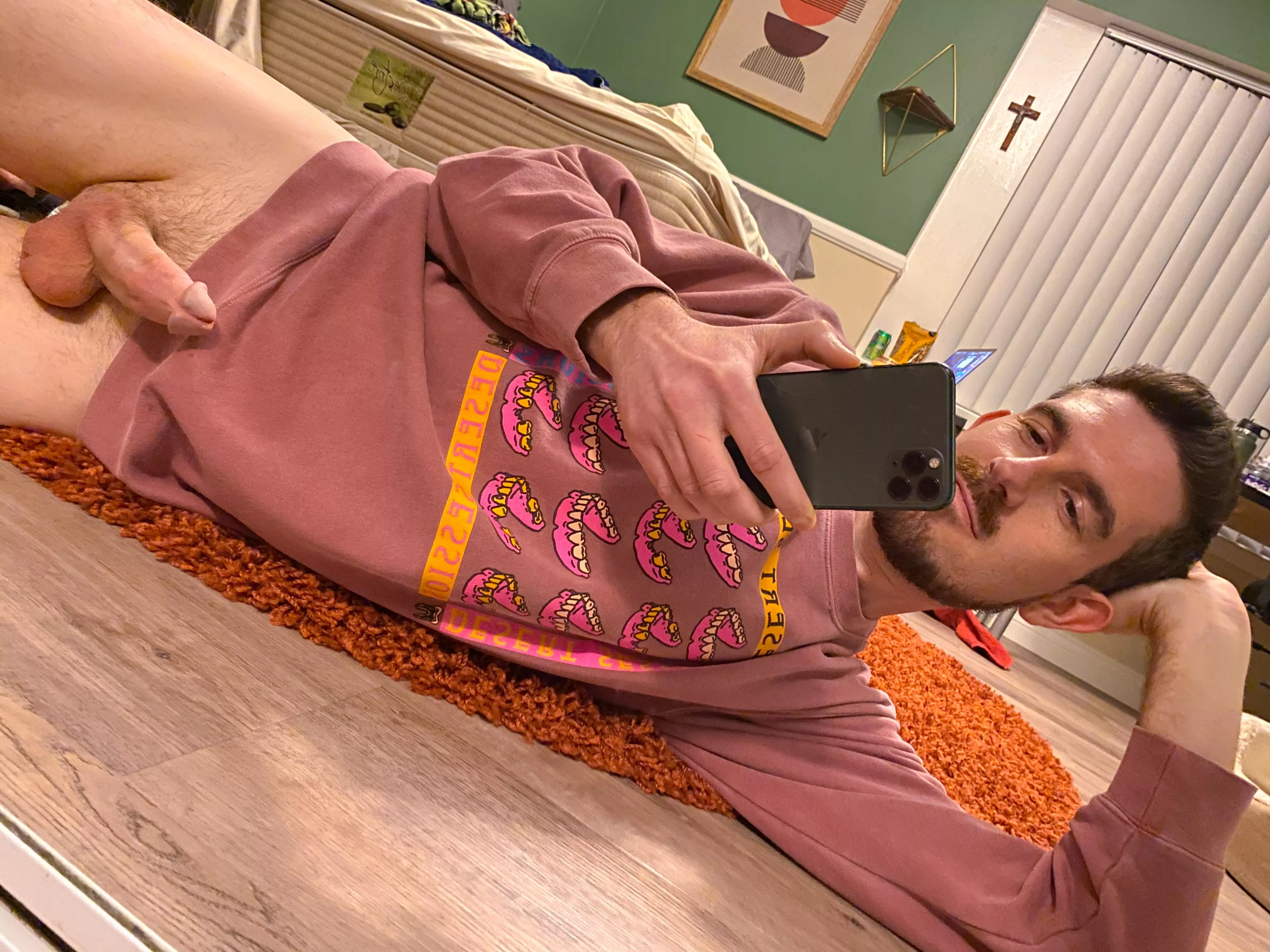 Cock head matches my sweatshirt.