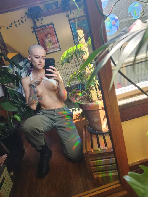 come help me with my plants and you can play with my boobs