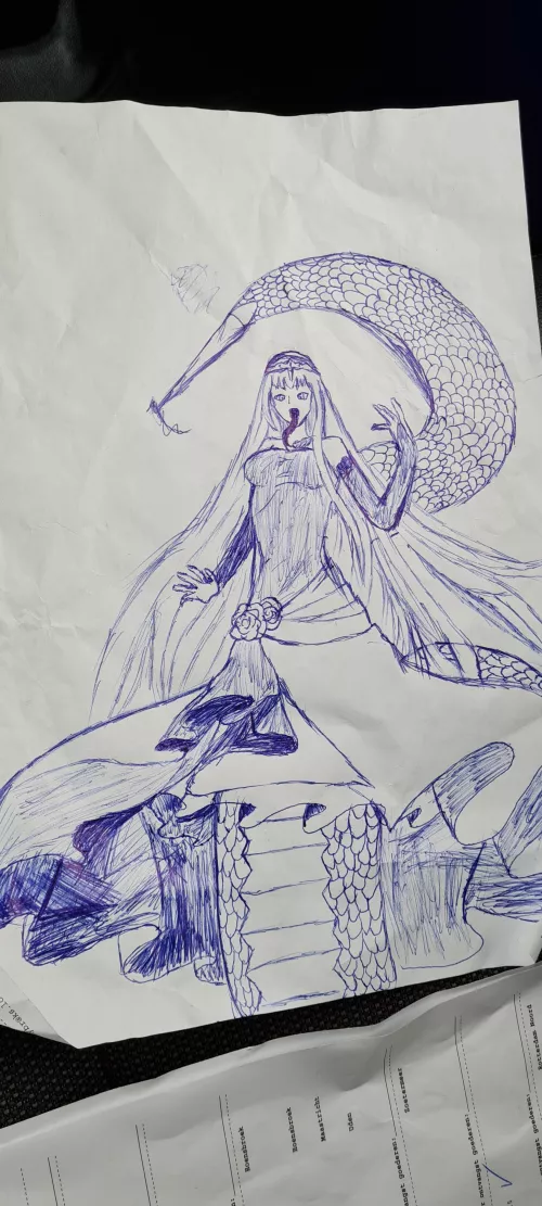 I drew a lamia while at work, just sad i couldn't fix my mistakes :/