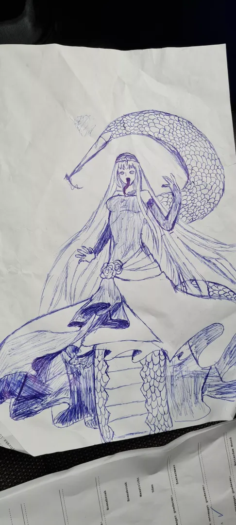I drew a lamia while at work, just sad i couldn't fix my mistakes :/