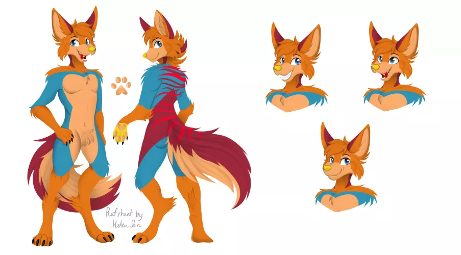 I want to ask you guys a question? If you had to rate my fursona what would it be from 1-10? Also would it affect it If I changed his hair fringe from orange to blue?