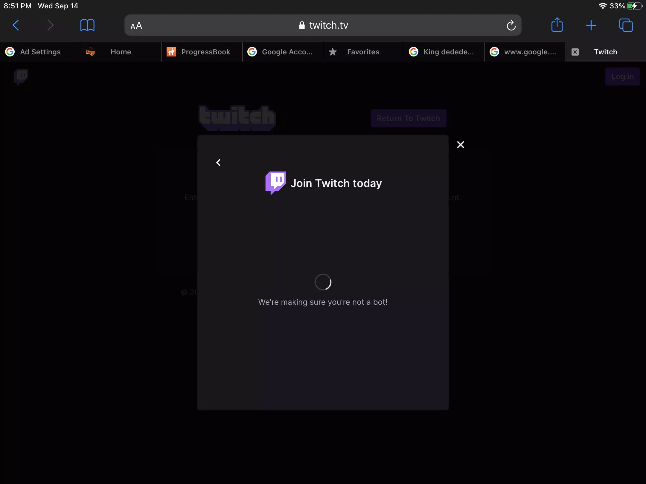 It's been doing this for the past 20 minutes im about to give up.