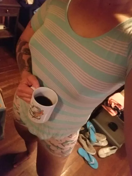 It's too early to be up. At least there is coffee.