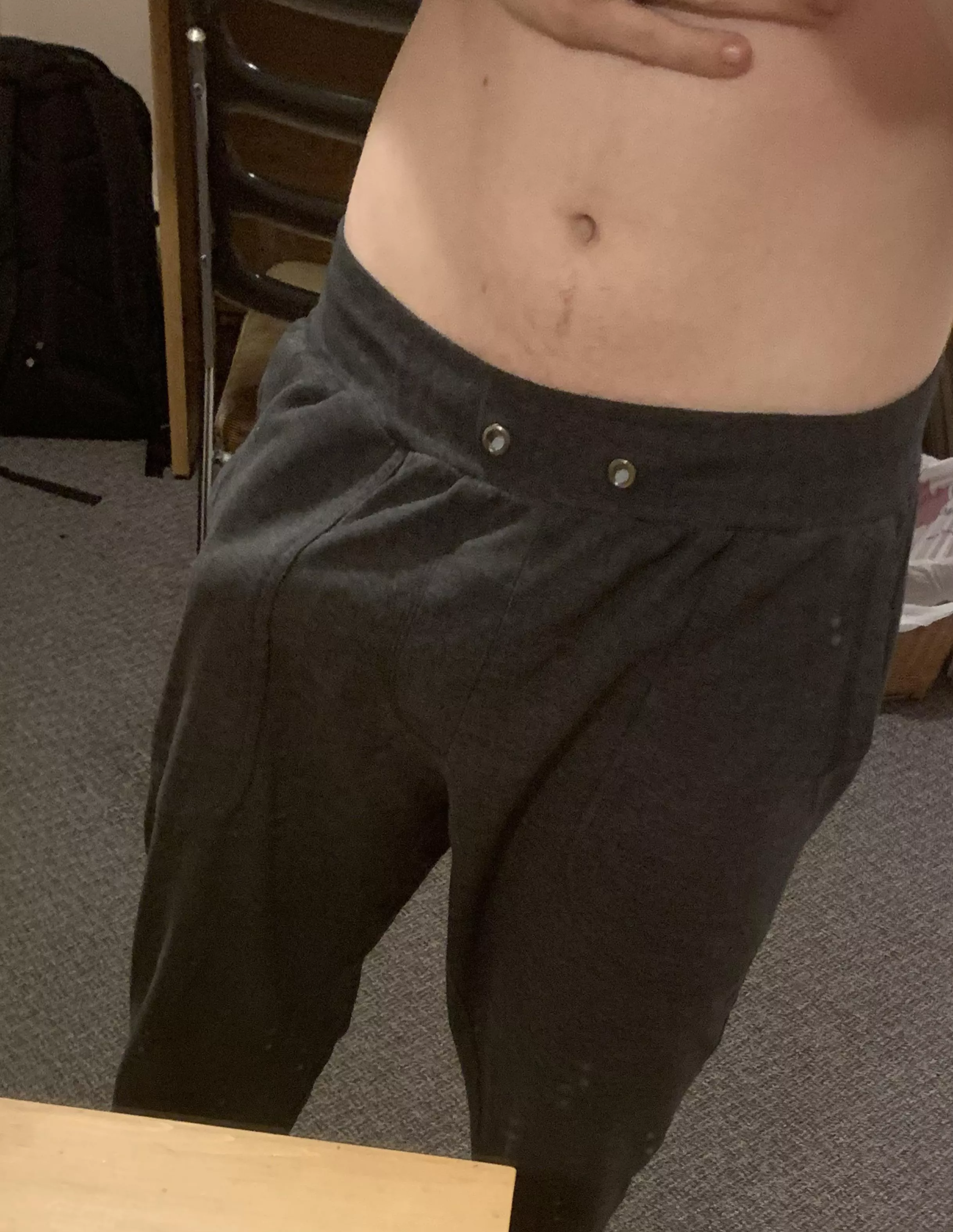 Morning Wood in grey sweatpants