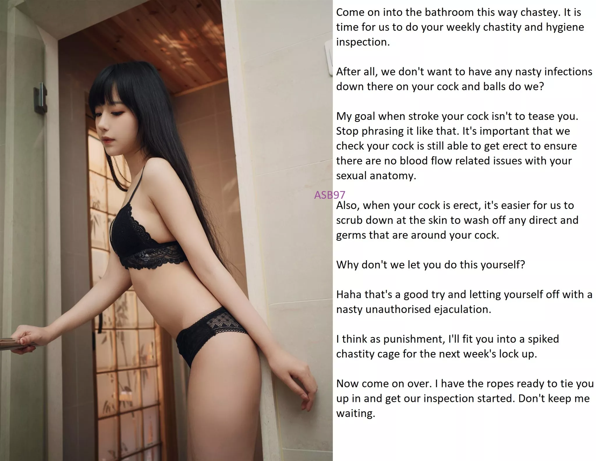 She's simply making sure your cock stays nice and clean