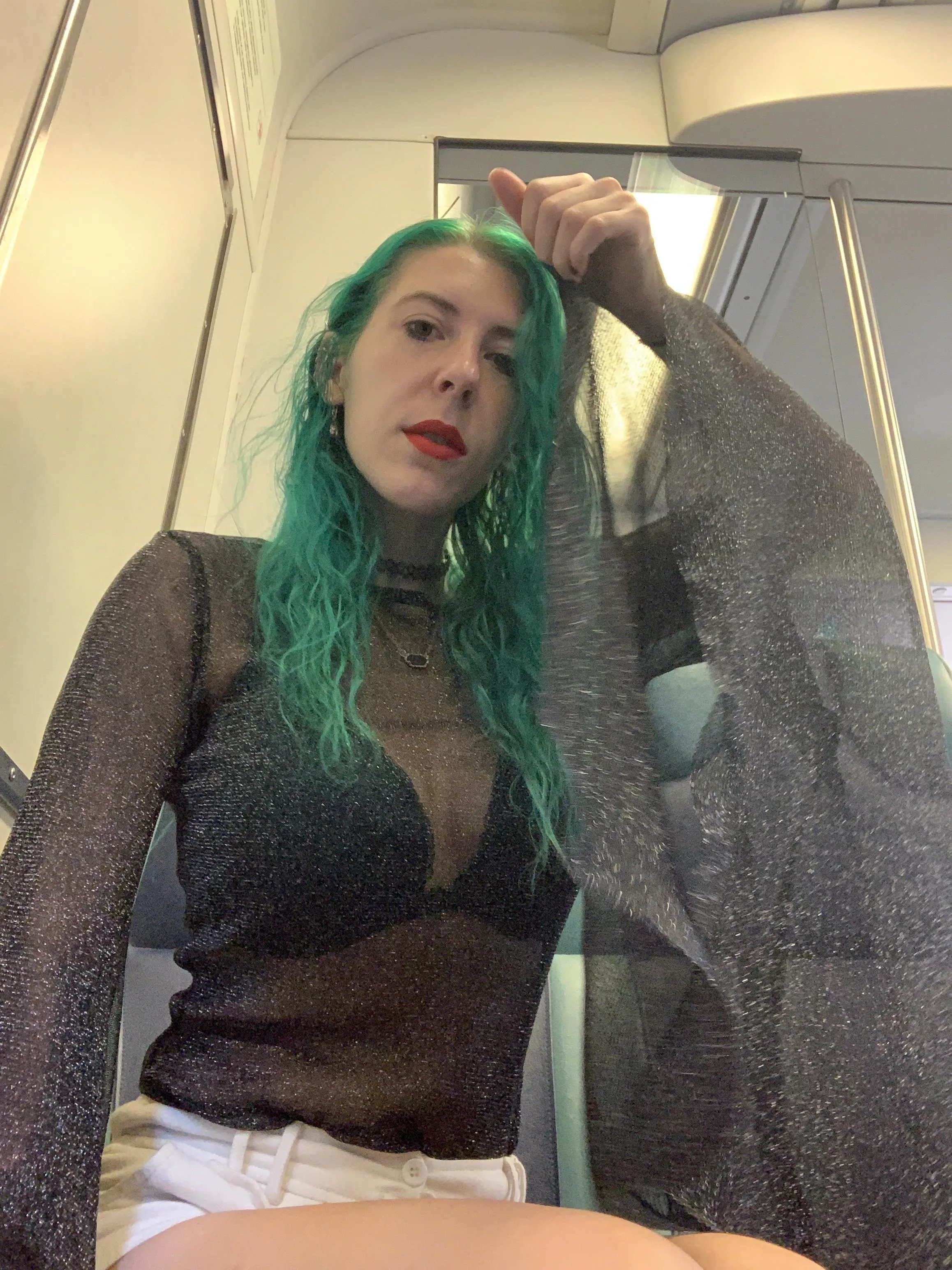 Busty selfies omw out