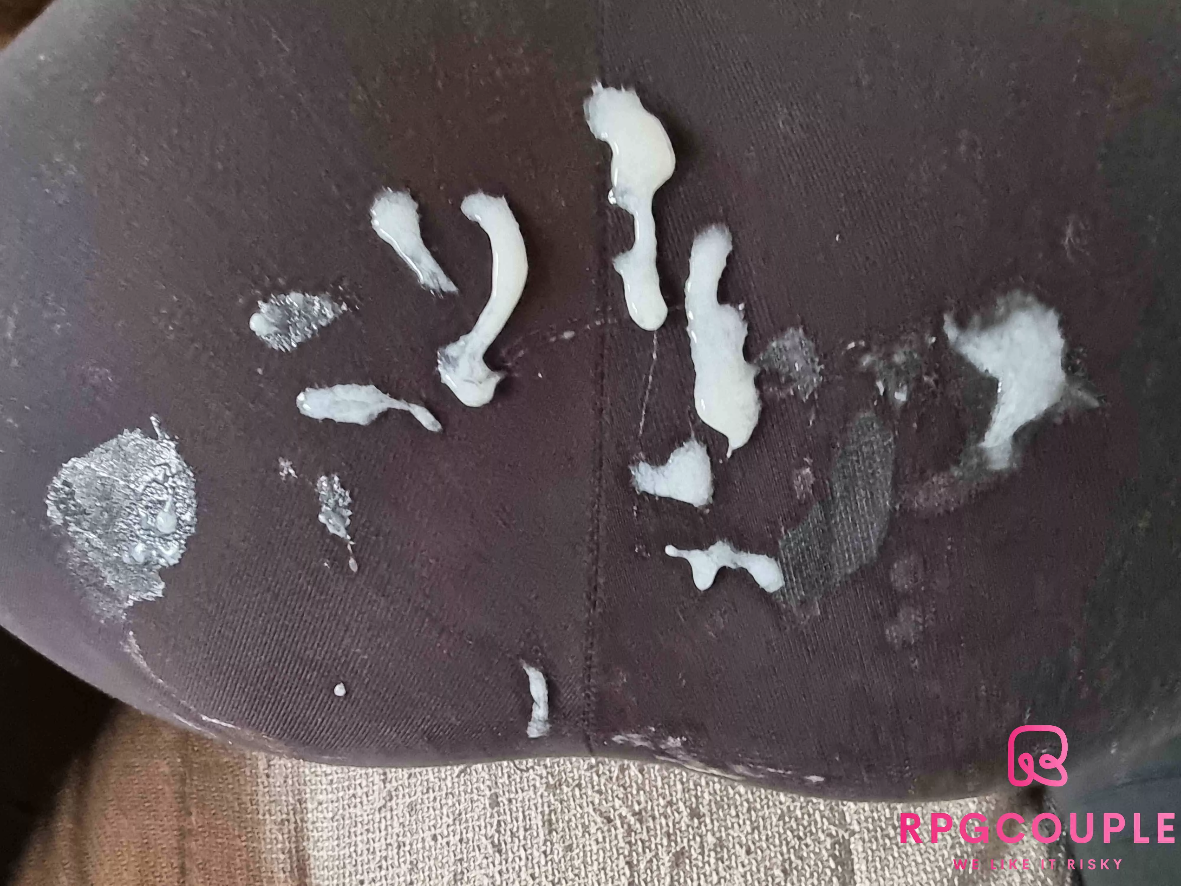 Cumshot on my dark leggings