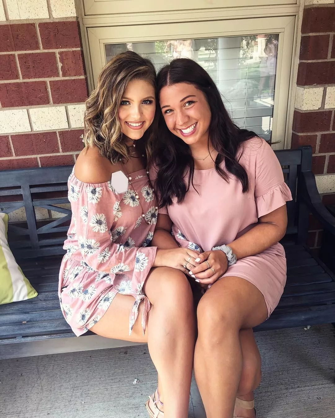 Pink Dresses, Legs Crossed Pink Dresses, Legs Crossed