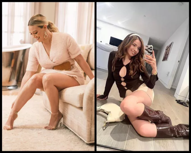 Hey, I really need a bud to milk me as the thick goddess Hilary Duff or Pokimane