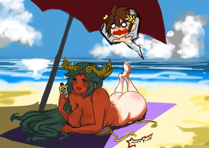 Palutena seducing Pit