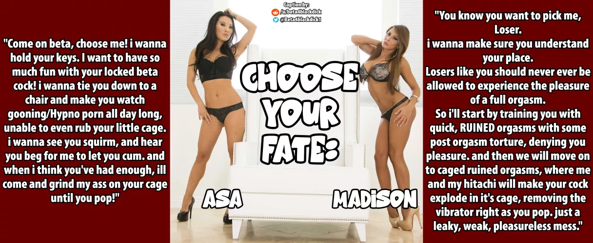 Asa or Madison. seal your fate with a simple choice 🔒