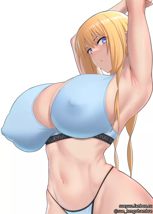 Blonde In Sportswear Breasts Barely Contained ( Sueyuu ) [Original]