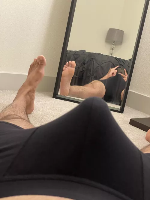 Holy trinity of hairy legs, feet, and bulge pt. 2 Love all your DMs and comments 😚