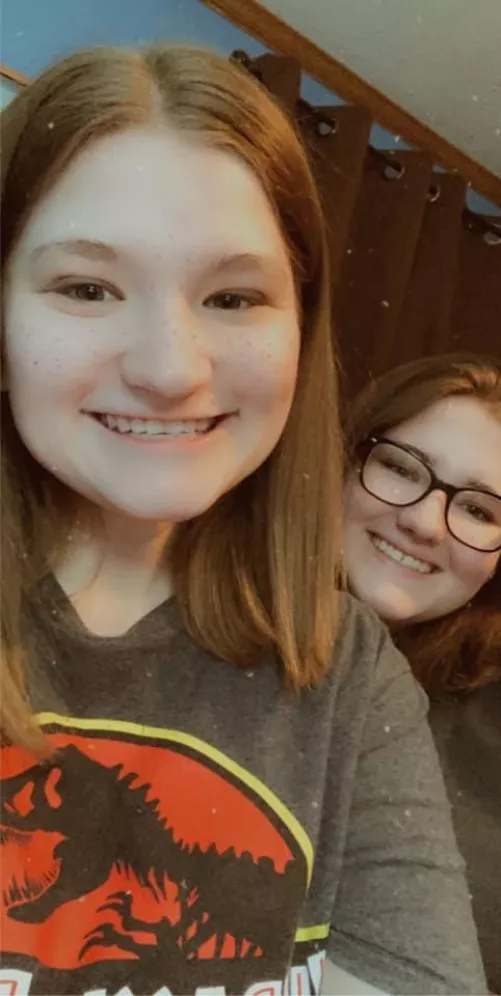 Me and my older sister thought we looked cute. I’m on the right [f]