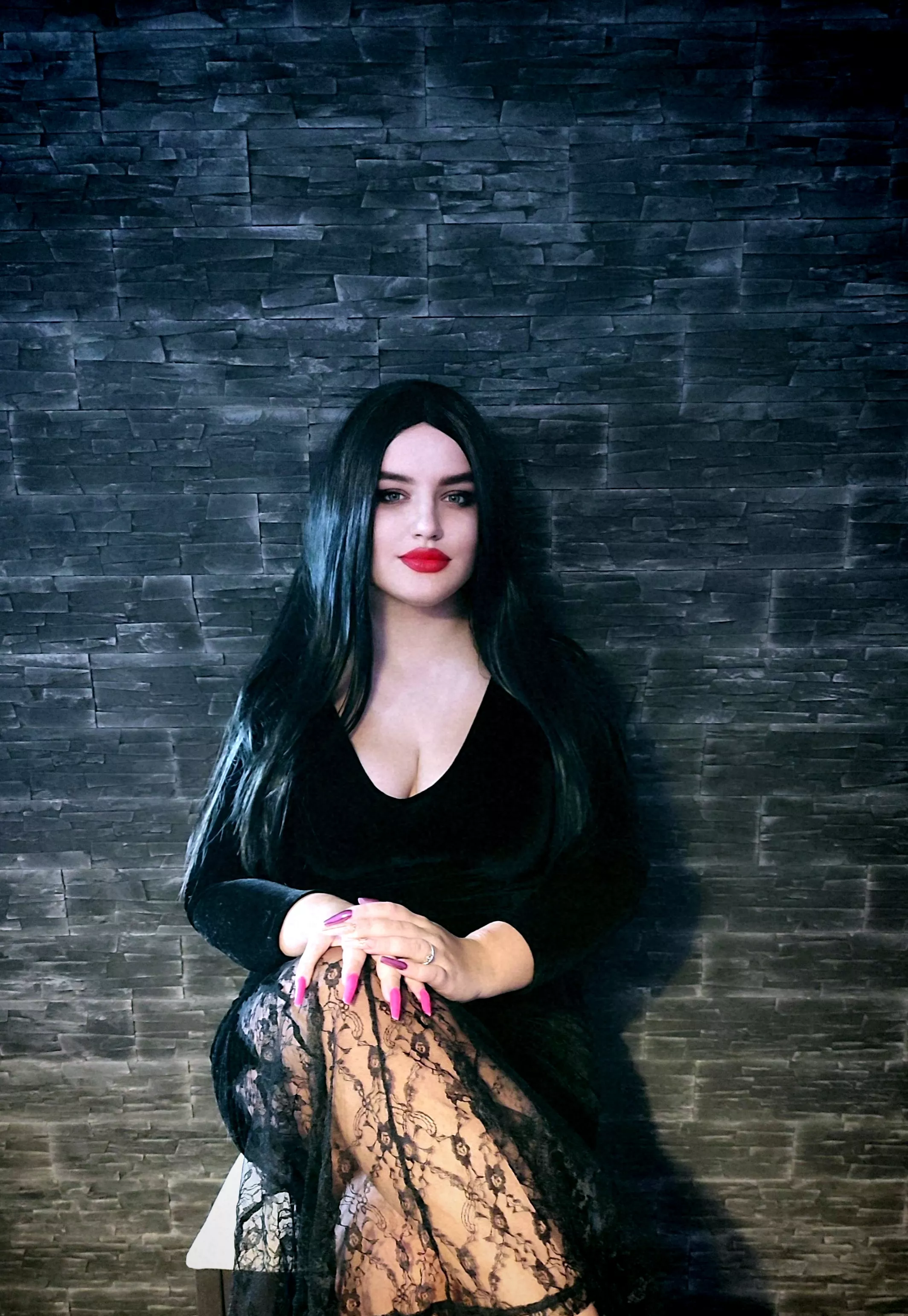 Morticia Addams by me nudes by White_Swan_