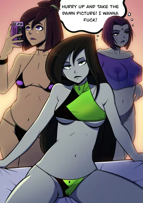 Goth trio - Sam, Shego & Raven (TreatArtStudios) [Danny Phantom, Kim Possible, Teen Titans]