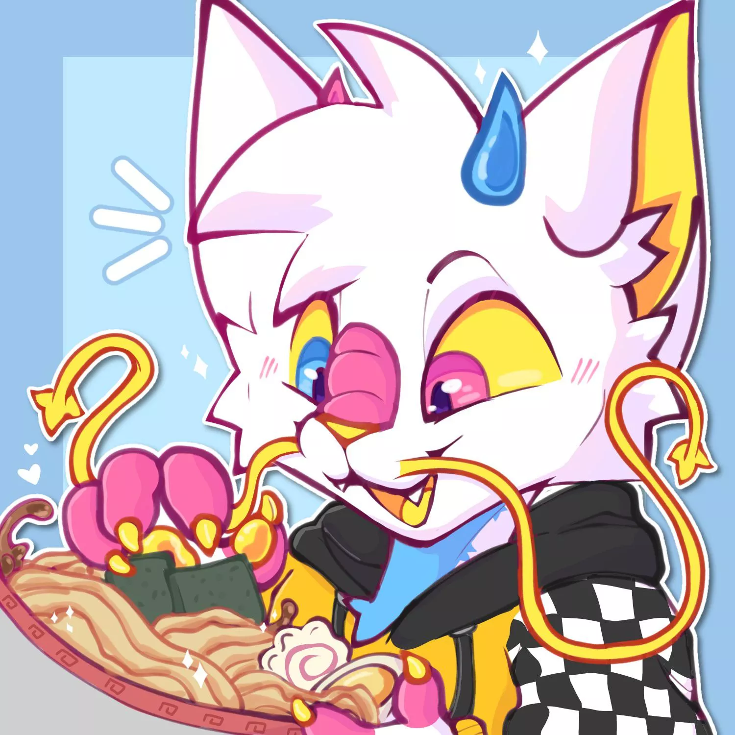 Neeko enjoying some ramen! 🍜