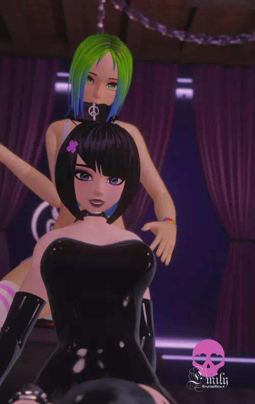 Your mistresses are waiting for you in the dungeon 💙⛓️ https://m.chaturbate.com/emyliveshow