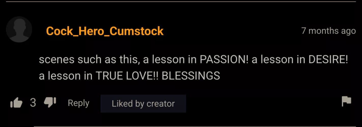 A comment full of PASSION!!