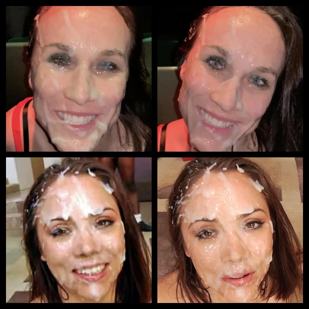 Fall 2022 head to head homemade bukkake contest, round 1 : Kali (top row) vs Kristina