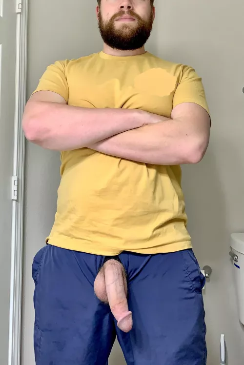 Having to cover my cock up most of the day is a shame. [35]