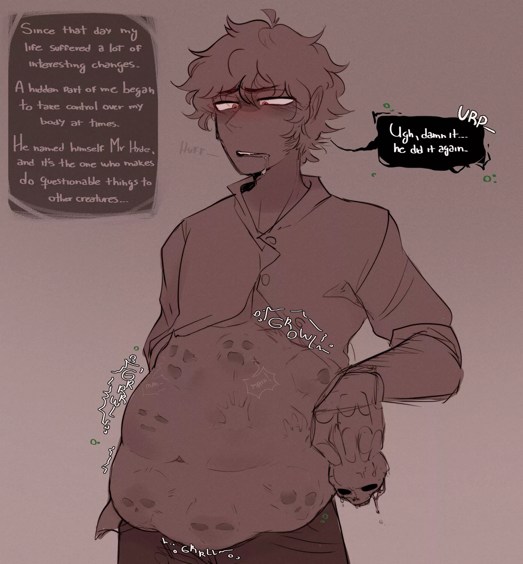 {Image} Dr. Jekyll after taking back control of his body again with a few little surprises on it (Art by me) (AU)