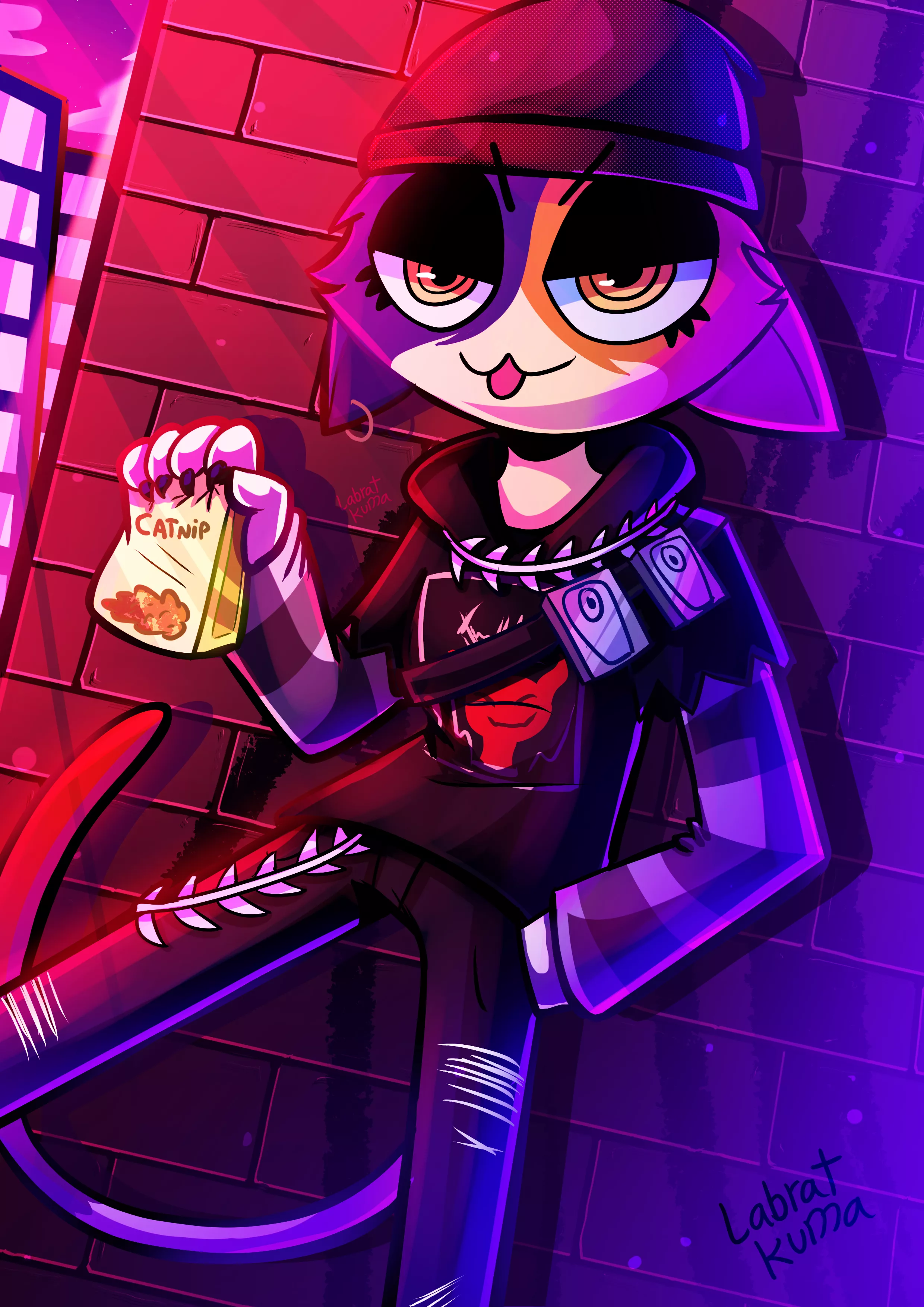 Meow Skulls offers you catnip, will you take it? [Art by me, @labratkuma on twitter]