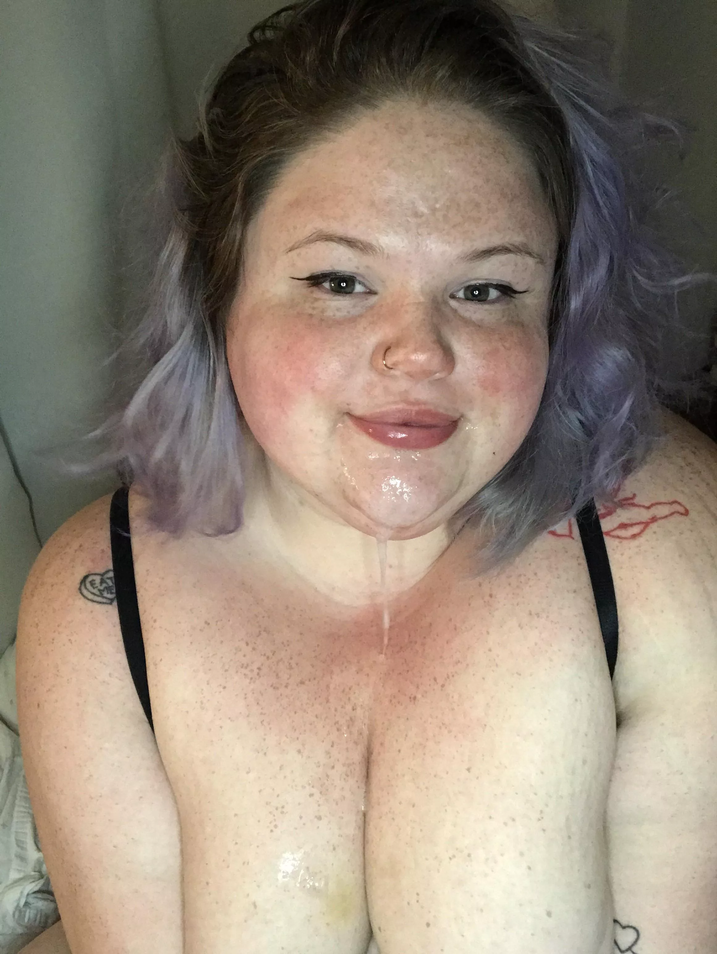 Loved gagging and slobbing on my huge tentacle cock for the camera 🐙🖤🖤