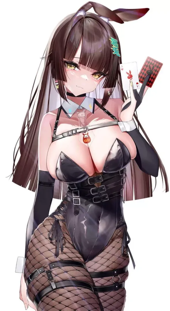 As sexy as a bunny can be, teasing in a leather wear..