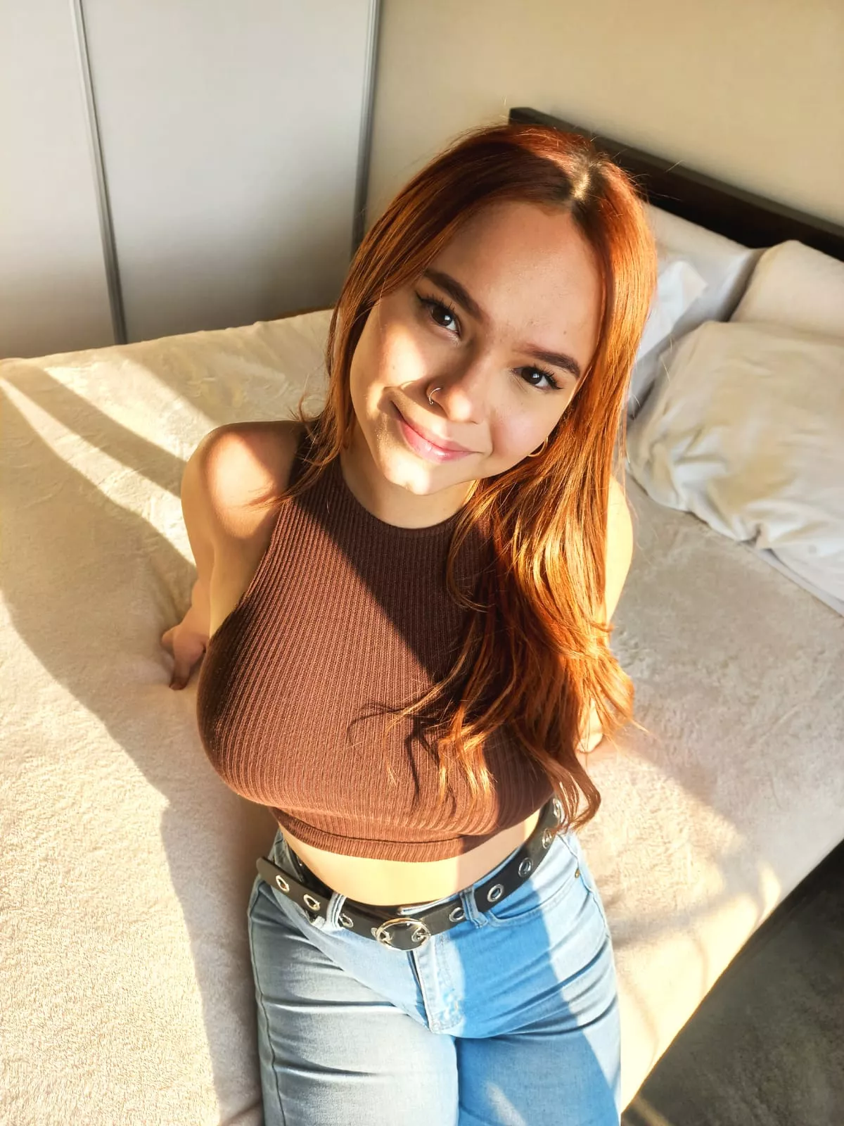 Busty redhead