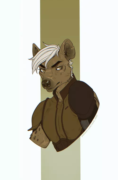 Courageous warrior hyena 💚 (art by me)